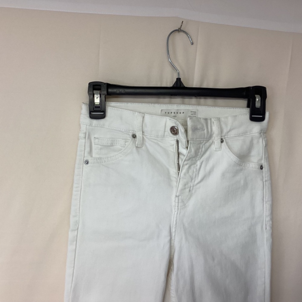 Top shop Jamie jeans SZ 26W x30L white distressed skinny straight legs t… - Picture 2 of 11